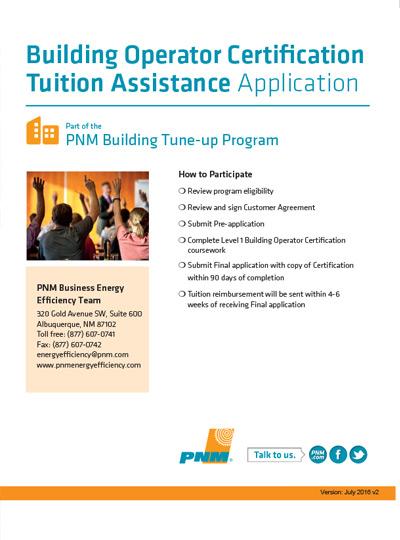 Building Operator Certification Tuition Assistance Application