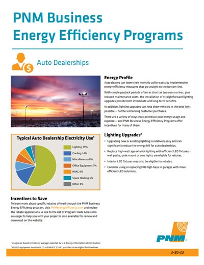 Auto Dealership Fact Sheet